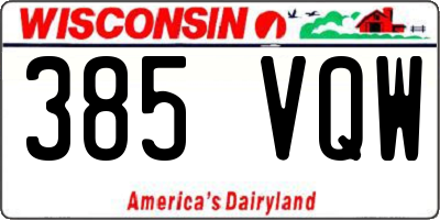 WI license plate 385VQW