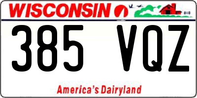 WI license plate 385VQZ