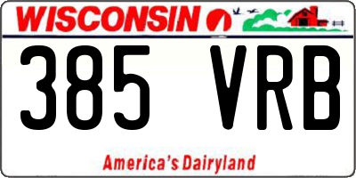 WI license plate 385VRB
