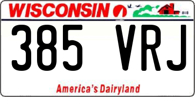 WI license plate 385VRJ