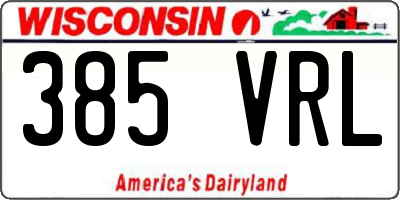 WI license plate 385VRL