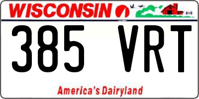 WI license plate 385VRT
