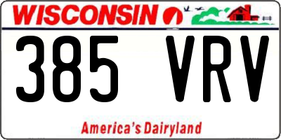 WI license plate 385VRV