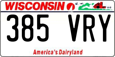 WI license plate 385VRY