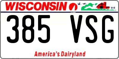 WI license plate 385VSG