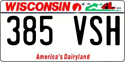 WI license plate 385VSH