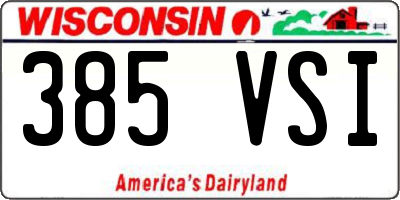 WI license plate 385VSI