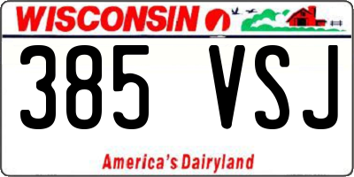 WI license plate 385VSJ