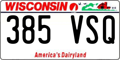 WI license plate 385VSQ