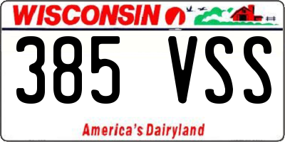 WI license plate 385VSS