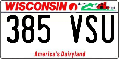 WI license plate 385VSU