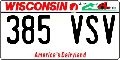 WI license plate 385VSV