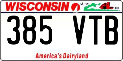 WI license plate 385VTB