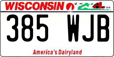 WI license plate 385WJB