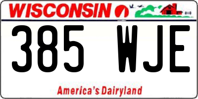 WI license plate 385WJE