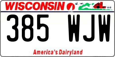 WI license plate 385WJW