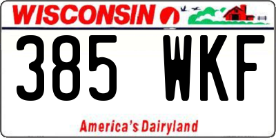 WI license plate 385WKF