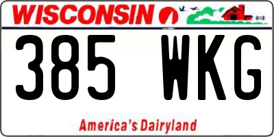 WI license plate 385WKG