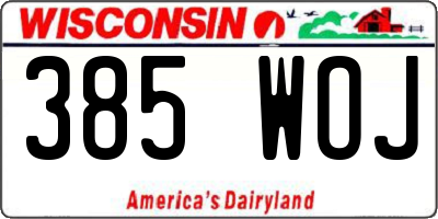 WI license plate 385WOJ
