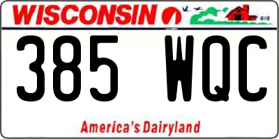WI license plate 385WQC