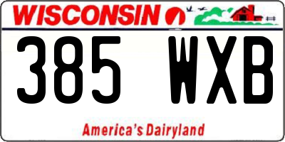 WI license plate 385WXB