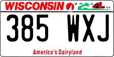 WI license plate 385WXJ