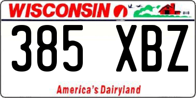 WI license plate 385XBZ