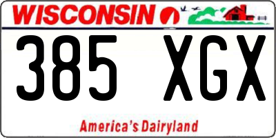 WI license plate 385XGX