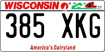 WI license plate 385XKG