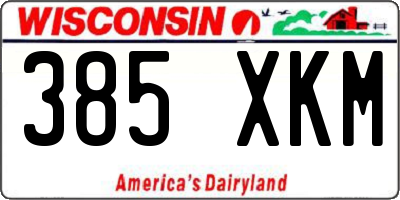 WI license plate 385XKM