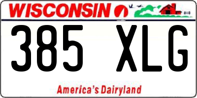 WI license plate 385XLG