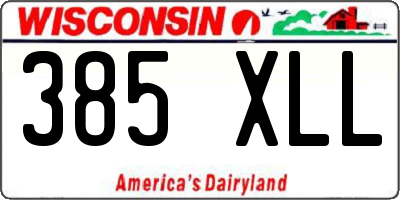 WI license plate 385XLL