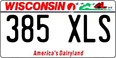 WI license plate 385XLS
