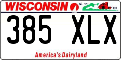 WI license plate 385XLX