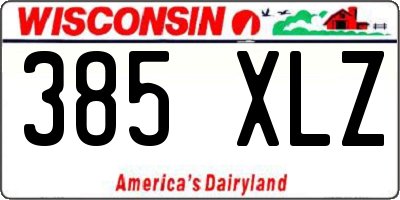 WI license plate 385XLZ