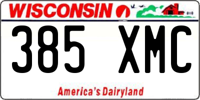 WI license plate 385XMC