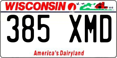 WI license plate 385XMD