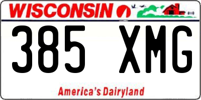WI license plate 385XMG
