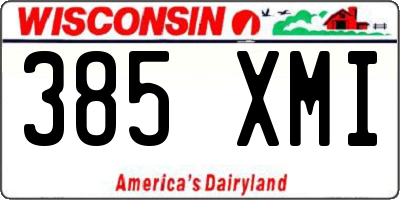 WI license plate 385XMI