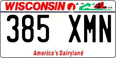 WI license plate 385XMN
