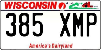 WI license plate 385XMP