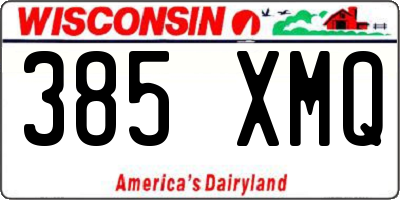 WI license plate 385XMQ