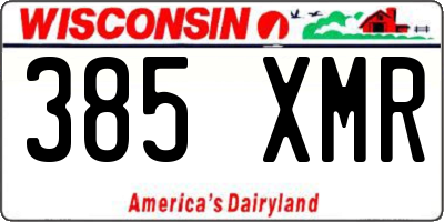 WI license plate 385XMR