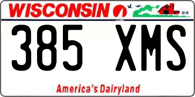 WI license plate 385XMS