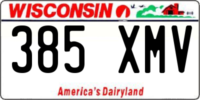 WI license plate 385XMV