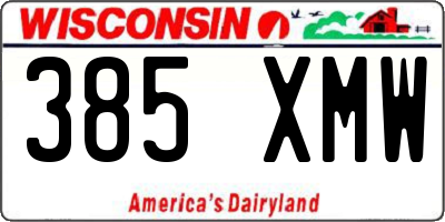 WI license plate 385XMW