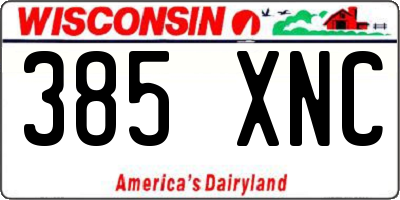 WI license plate 385XNC