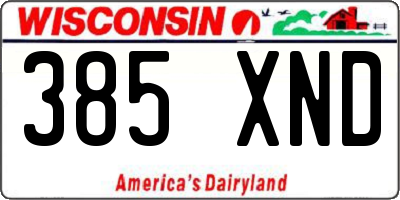 WI license plate 385XND