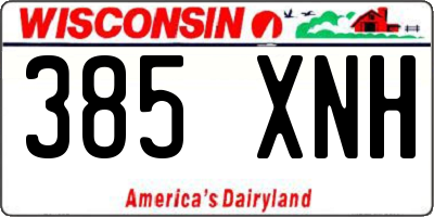 WI license plate 385XNH