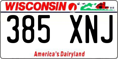 WI license plate 385XNJ
